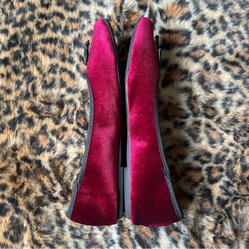 CLEARANCE πΉ Demonia Velvet Ballet Flats Wine Cranberry color 7 - Picture 3 of 10